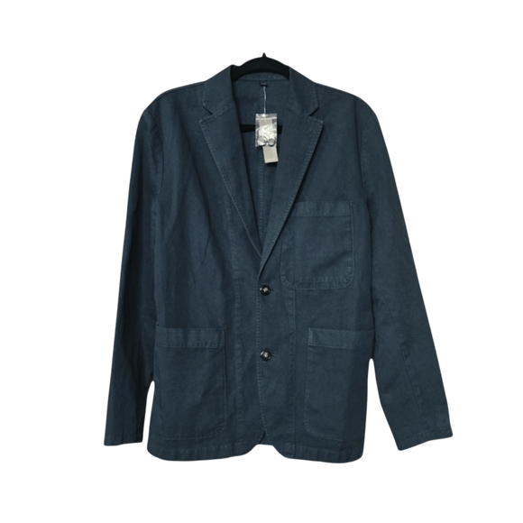 J.Crew Men's Garment Dyed Cotton Linen Blend Blue Chino Suit Blazer Jacket Sz 36 - Picture 5 of 11